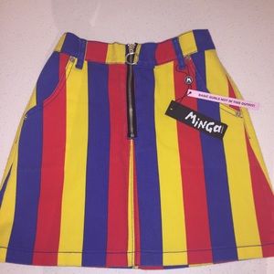 Minga London Multicolor Stripe Skirt NWT